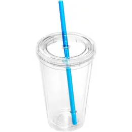 Malibu Double-Wall Frosted Straw Tumbler Turquoise Unbranded